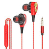 Dual Drive Stereo Wired Earphone In-ear Headset Earbuds Bass Earphones For IPhone Samsung 3.5mm Sport Gaming Headset With Mic